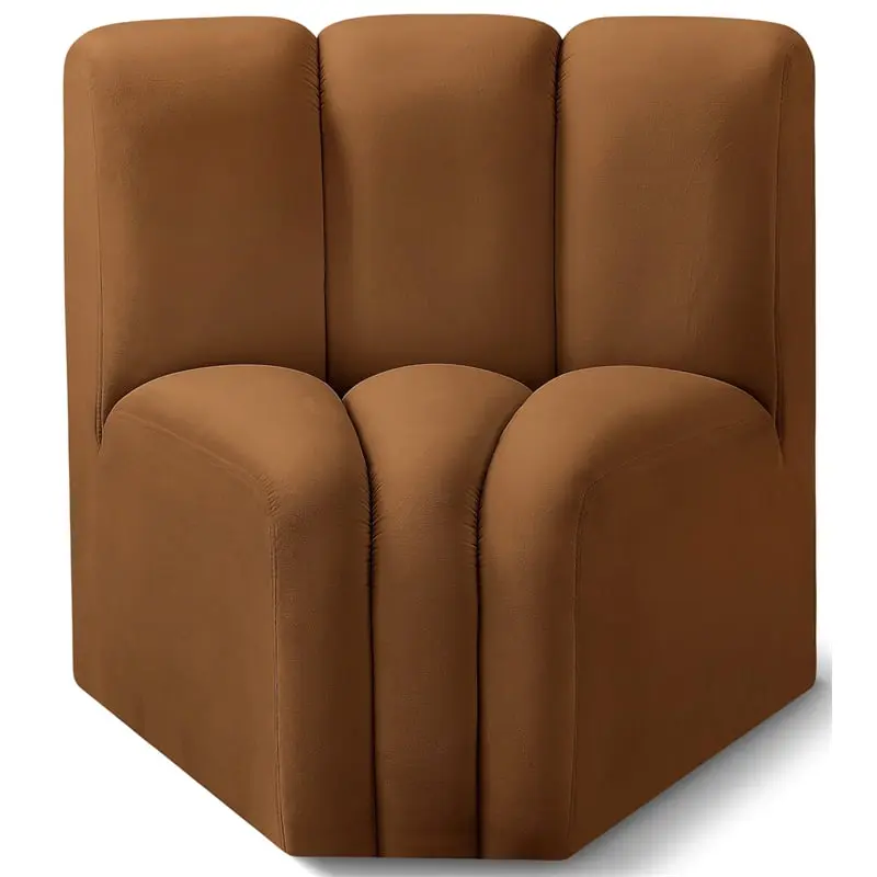 Meridian Furniture Arc Saddle Velvet Curved Corner Sofa