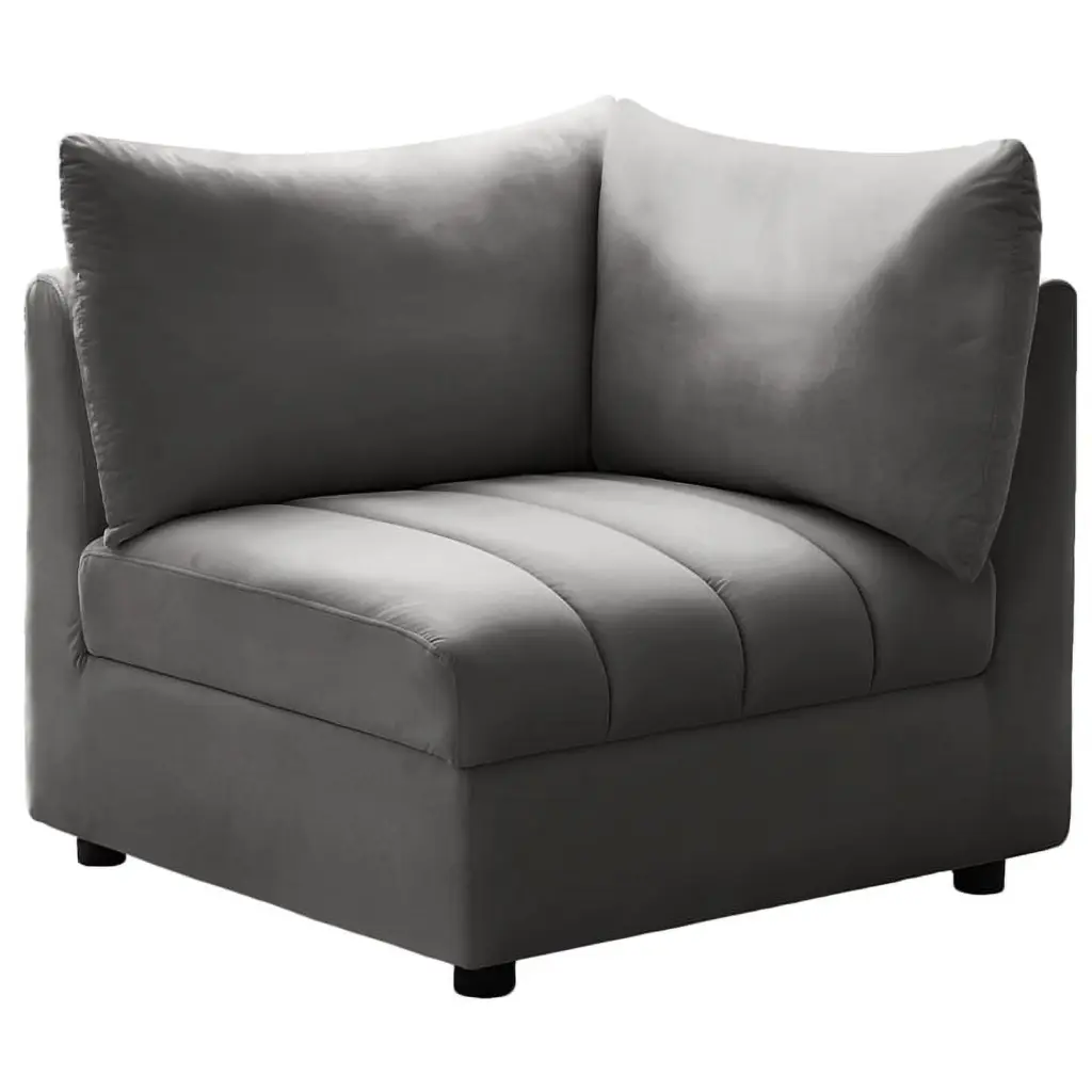 Meridian Furniture Jacob Grey Velvet Corner Sofa