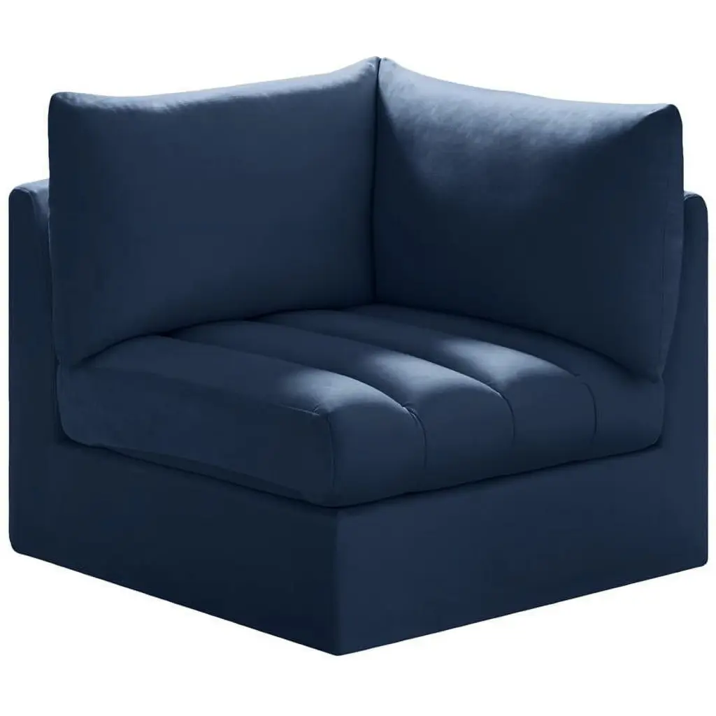 Meridian Furniture Jacob Navy Velvet Corner Sofa