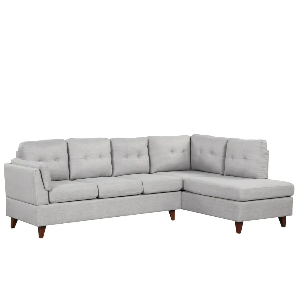 97.2 Modern Linen Fabric L-Shape Sectional Sofa Chaise Lounge and Lumbar Pad Miekor