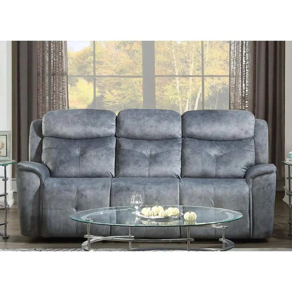 Miekor Furniture Mariana Motion Sofa Silver Gray Fabric Modern Living Rooms