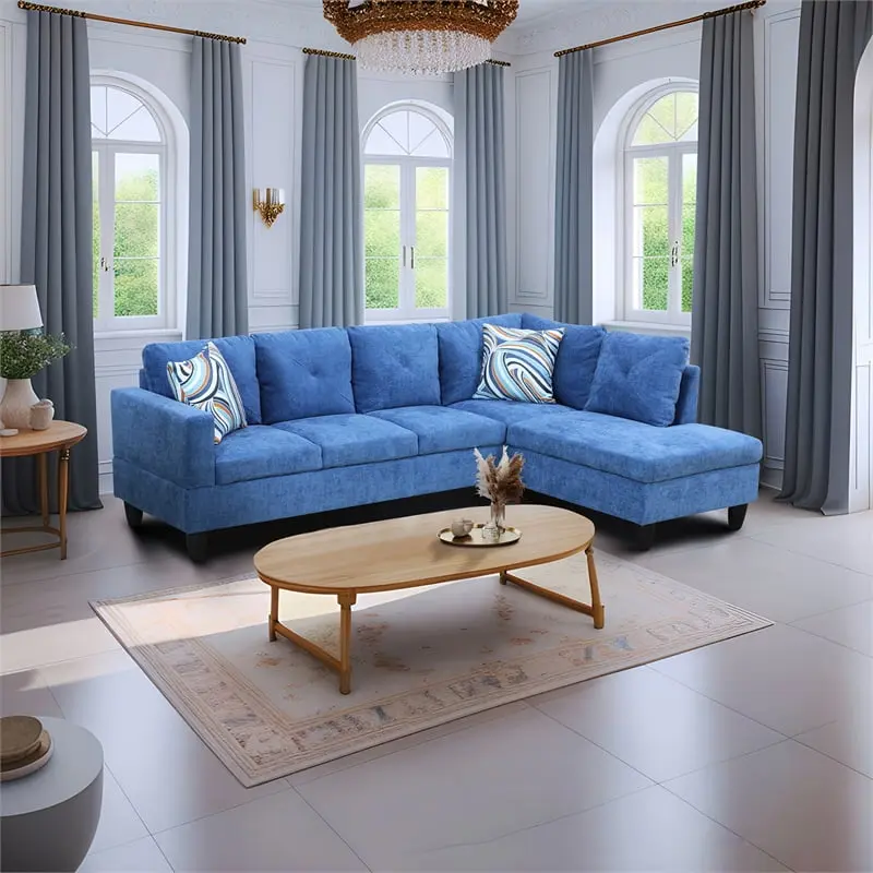 Star Home Living Corp Chris Microfiber Fabric Right Facing Sectional Sofa