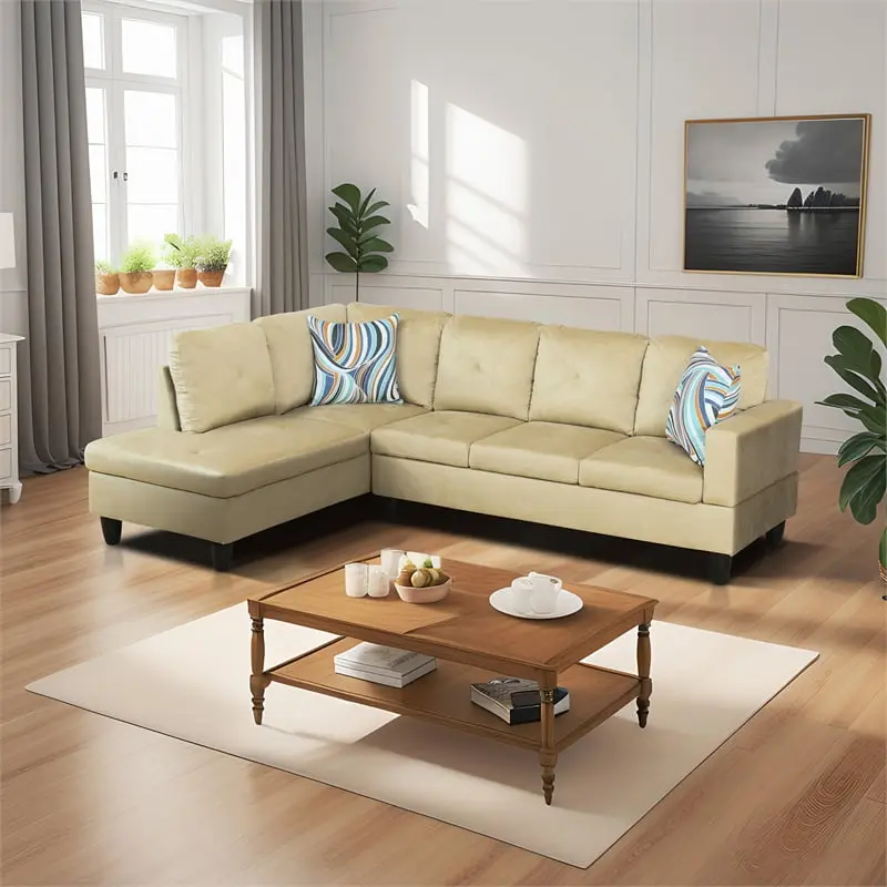 Star Home Living Corp Chris Microfiber Fabric Left Facing Sectional Sofa