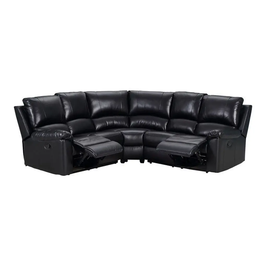 Titan Furnishings Transitional Faux Leather Sectional Sofa Black