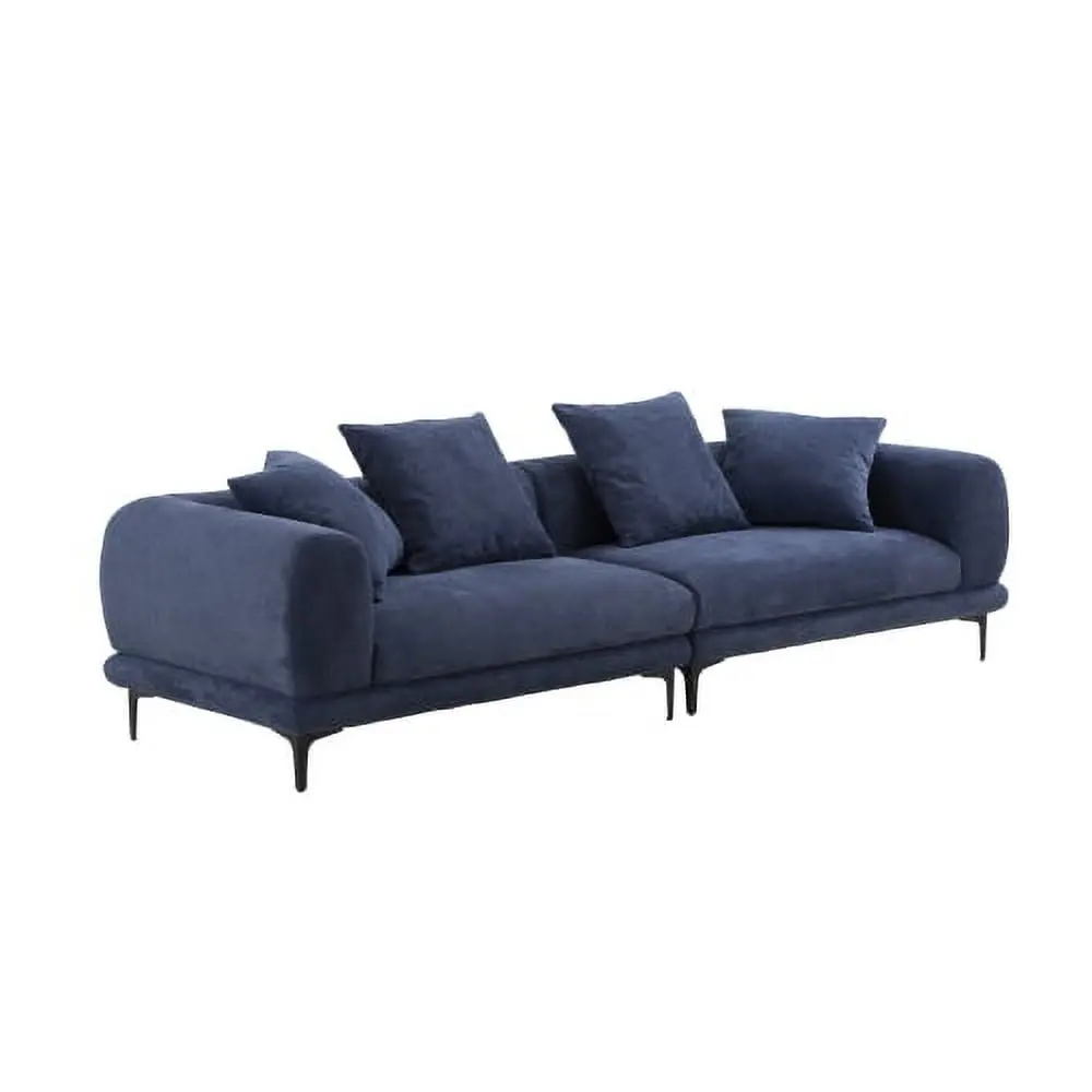 108.3 Modern 4-Seater Fabric Sofa Couch Living Room or Office Blue Triple Tree
