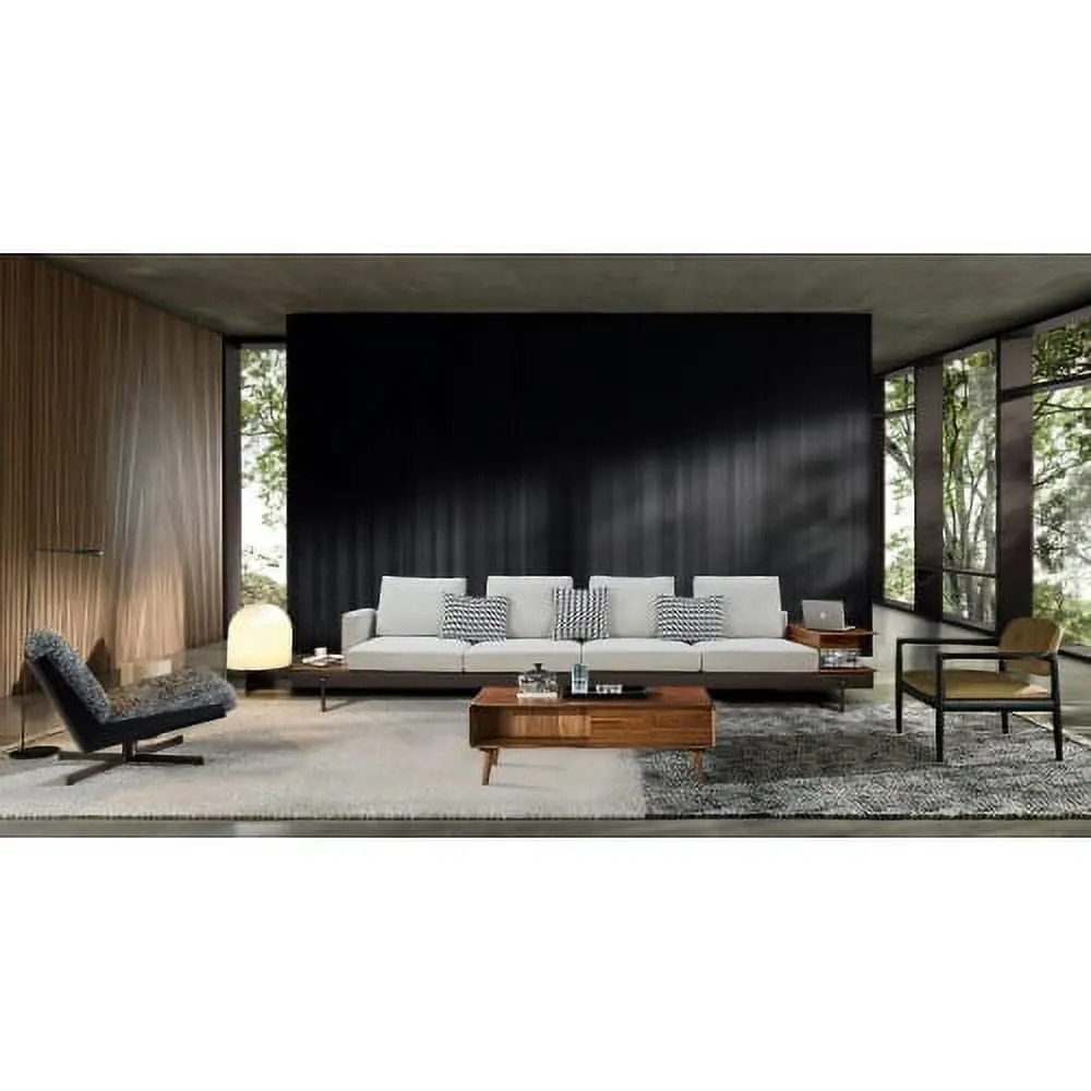 YiLaiIn Luxury Fabric Sofa Living Room Left and Right Interchangeable Four Seat Sofa Off-White