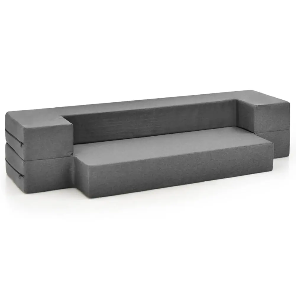 YYAo Modern Convertible Sectional Sofa Couch Loveseat Upholstered Dark Grey Living Room Bedroom