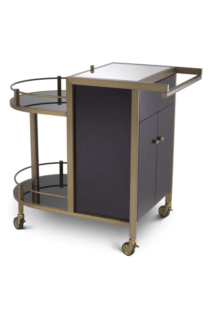 Contemporary Oak Wood Serving Trolley Eichholtz Bellini