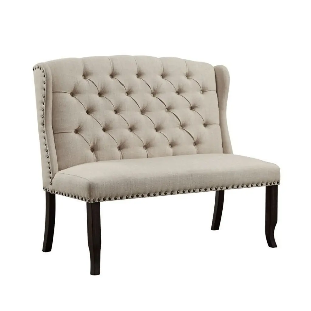 Bowery Hill Fabric Settee Beige