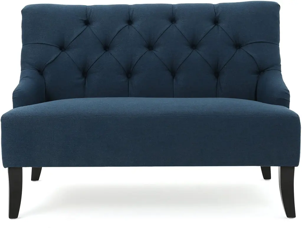Christopher Knight Home Nicole Fabric Settee Dark Blue