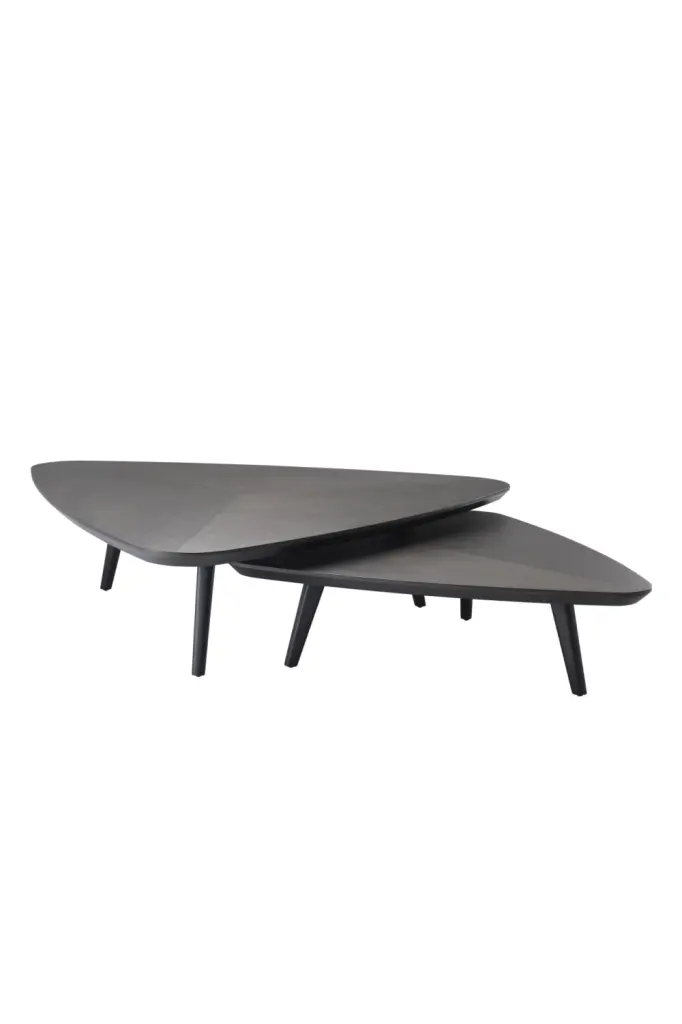 Vintage Triangular Coffee Table Set 2 Eichholtz Lauren Retro Side Tables