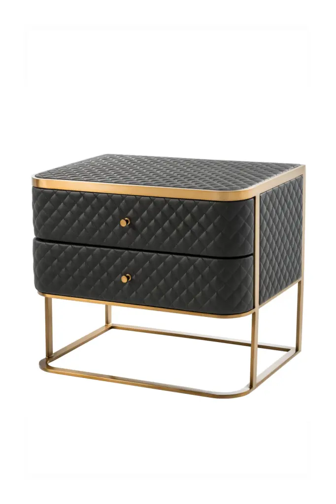 Black Leather Side Table Eichholtz Monfort Luxury Living Room Accent