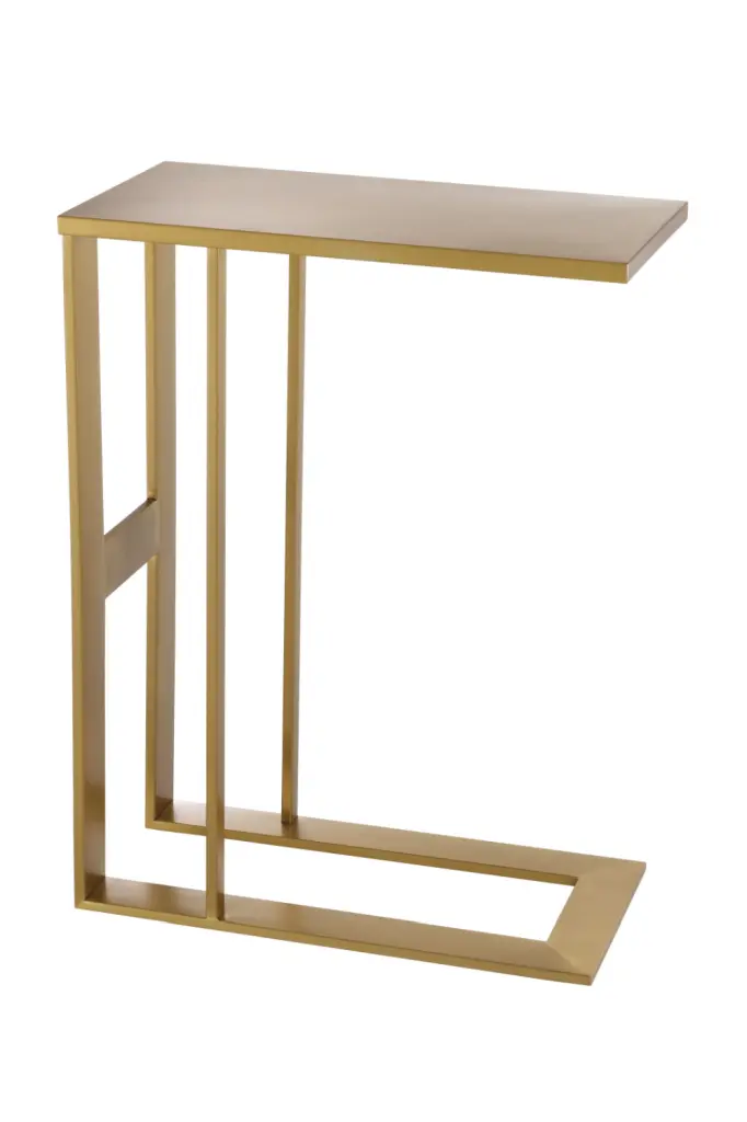 Brass C-Shaped Side Table Eichholtz Pierre Modern Living Room Accent Table