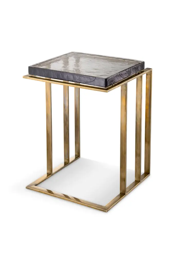Brass Square Side Table Eichholtz Crescent