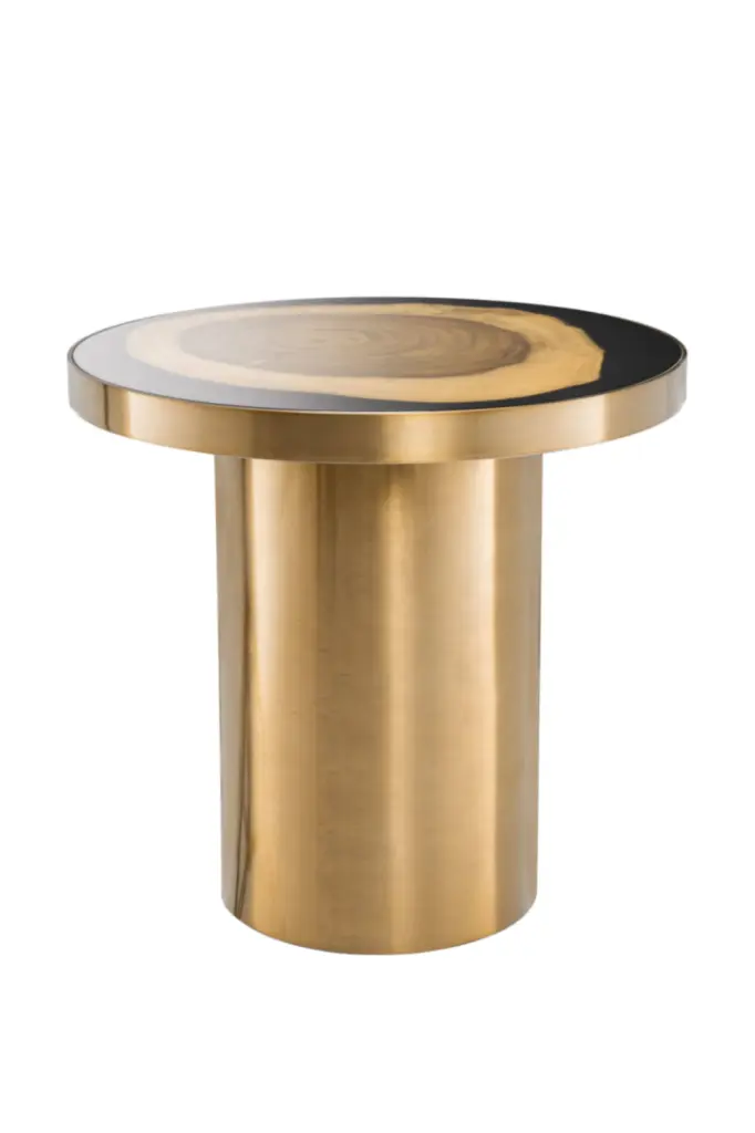 Eichholtz Concord Golden Petrified Side Table Elegant Decor