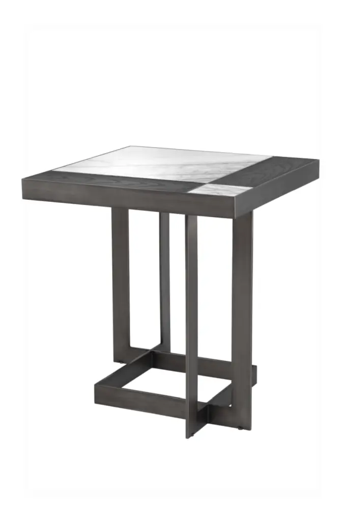 Eichholtz Hermoza White Mocha Side Table Minimalist Living Room