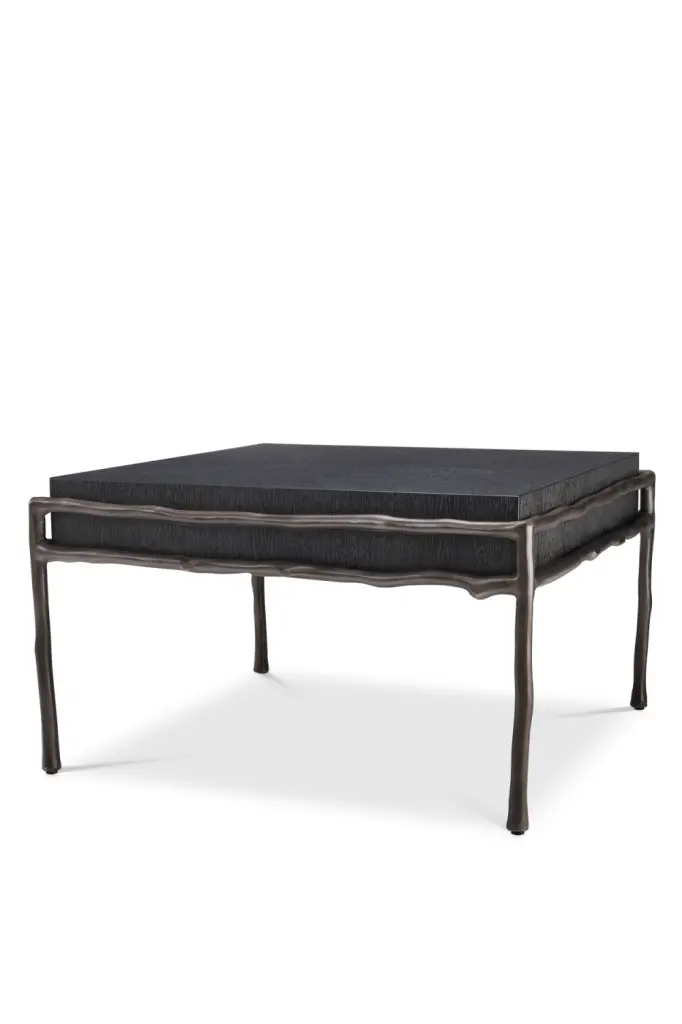 Eichholtz Premier Charcoal Oak Square Side Table Compact