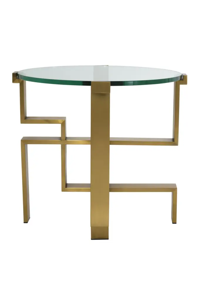 Sculptural Brass Base Side Table Eichholtz Chuck Artistic End Table