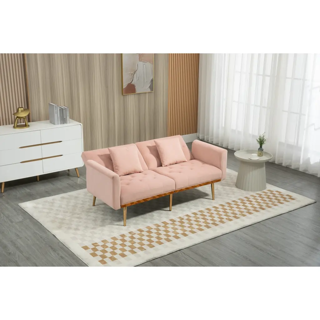 2--1 Folding Loveseat Sleeper Pink Velvet Recliner Bed Pillows Bed Bath & Beyond