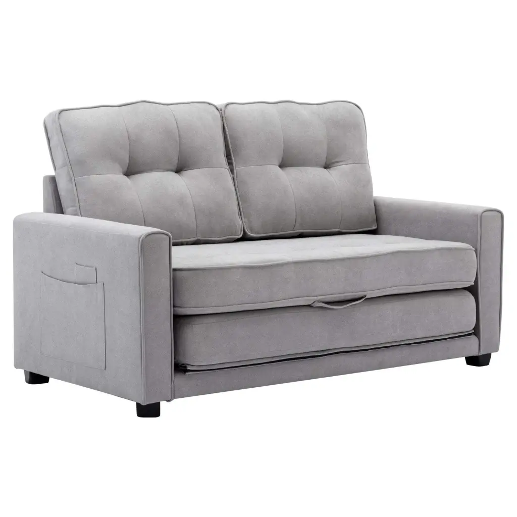 59.4 Loveseat Sofa Pull-Out Bed Grey Modern Upholstered Couch unknown