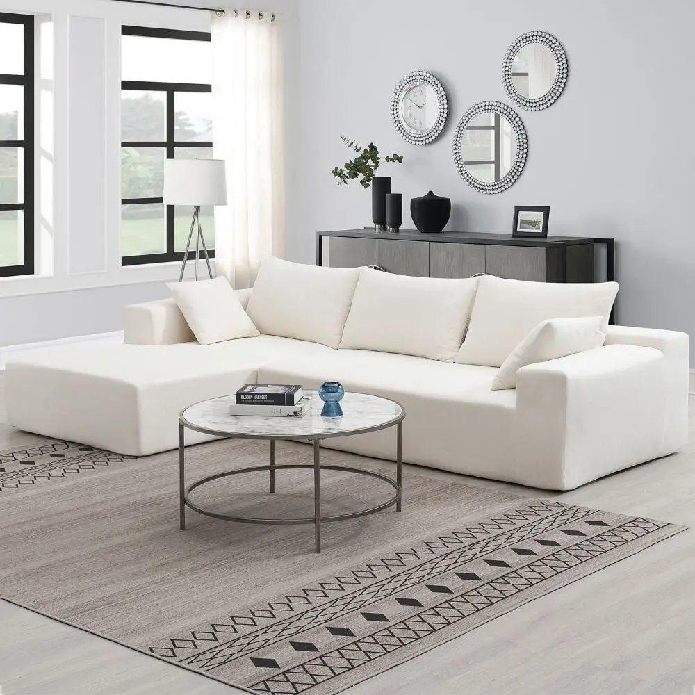 Abrihome 109x68 Modular Sectional Sofa Set Modern Minimalist Sleeper Couch