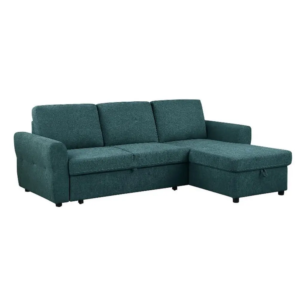 Samantha Upholstered Sleeper Sofa Sectional Storage Chaise - Grey Living Room Furniture Coaster Company