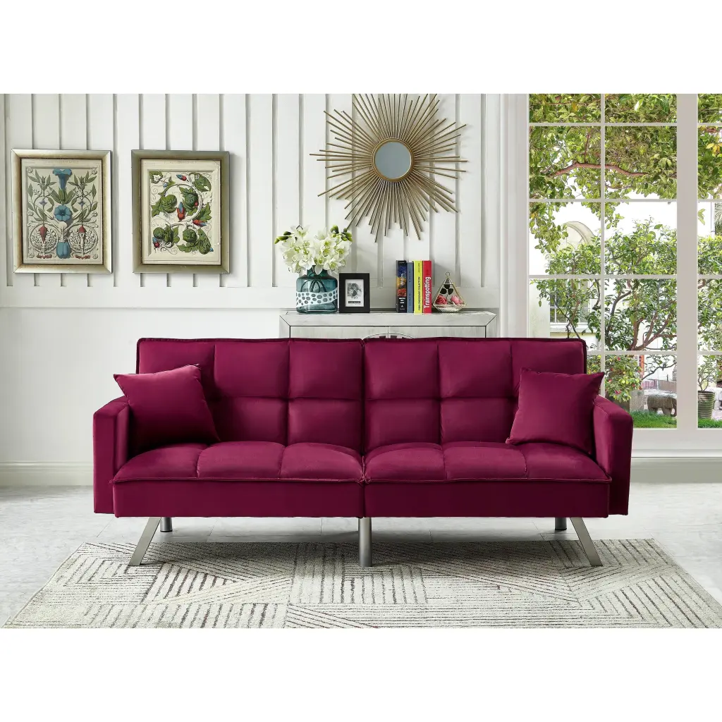 Comfortable Velvet Sleeper Sofa Bed - Modern Pull Out Couch Living Room Bed Bath & Beyond