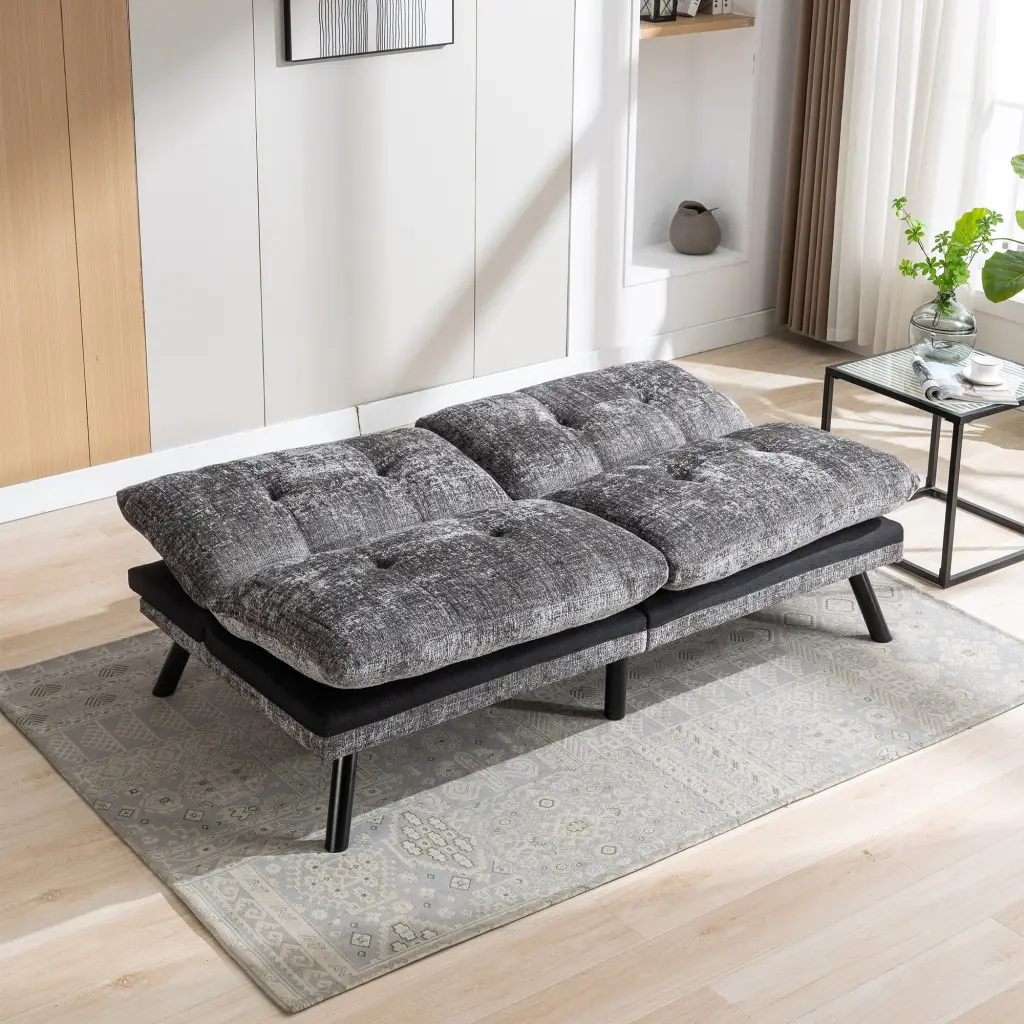 Grey Sleeper Loveseat Convertible Armless Reclining Sofa Settee Modern Living Room Furniture Bed Bath & Beyond