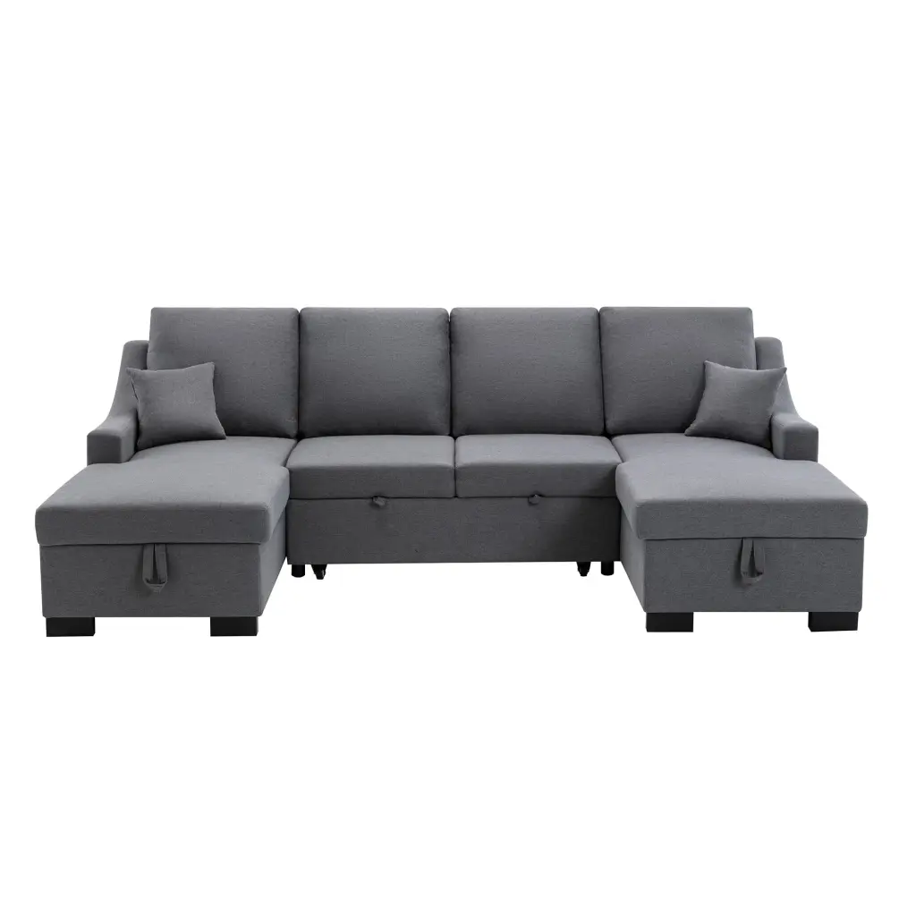 Upholstery Sleeper Sectional Sofa Convertible Couch Living Room Comfortable and Spacious Seating Bed Bath & Beyond