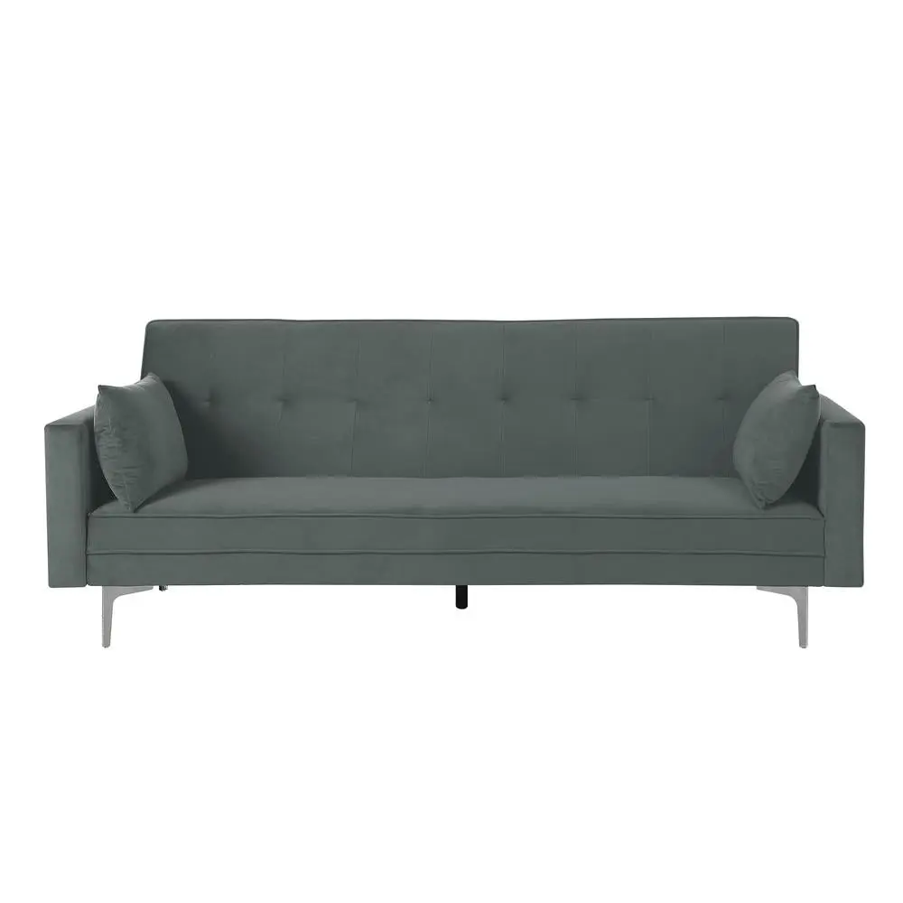 Carolina Classics Siena Velvet Convertible Sleeper Sofa Pillows Gray Carolina Classic Furniture