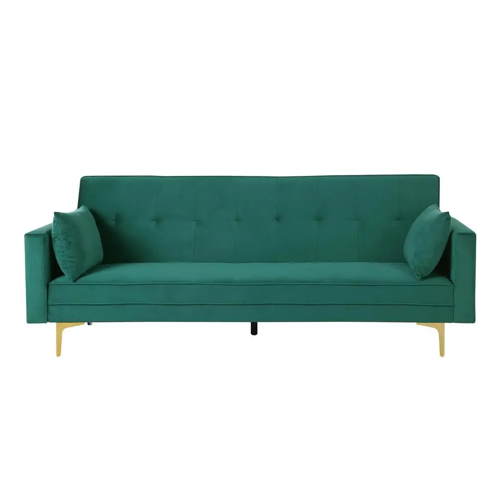 Carolina Classics Siena Velvet Convertible Sleeper Sofa Pillows Green Carolina Classic Furniture