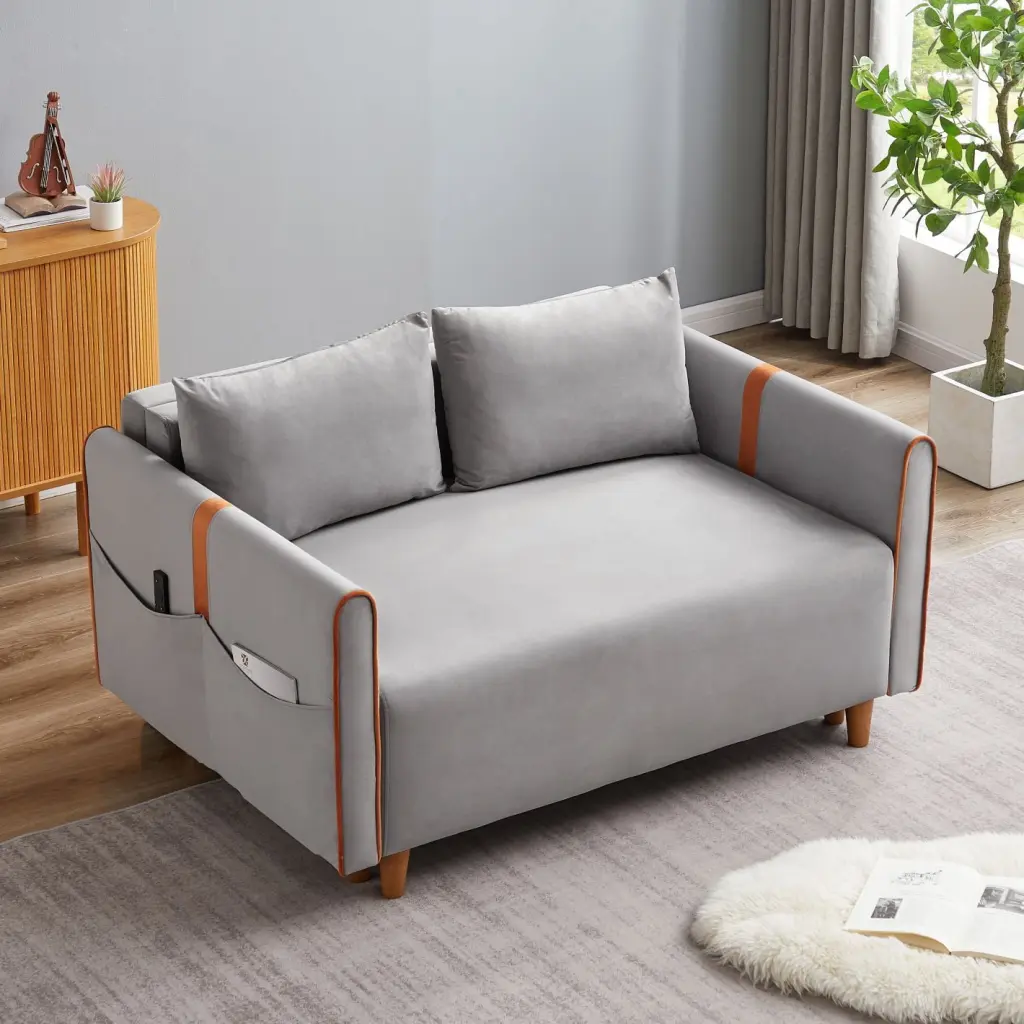 Convertible Comfortable Velvet Sleeper Sofa Couch Storage Supports 500 lbs Living Room and Bedroom GUTALOR