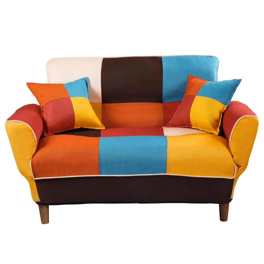 GZXS Convertible Futon Sofa Bed 2 Pillows - 3-Angle Backrest Loveseat Sleeper Sofa