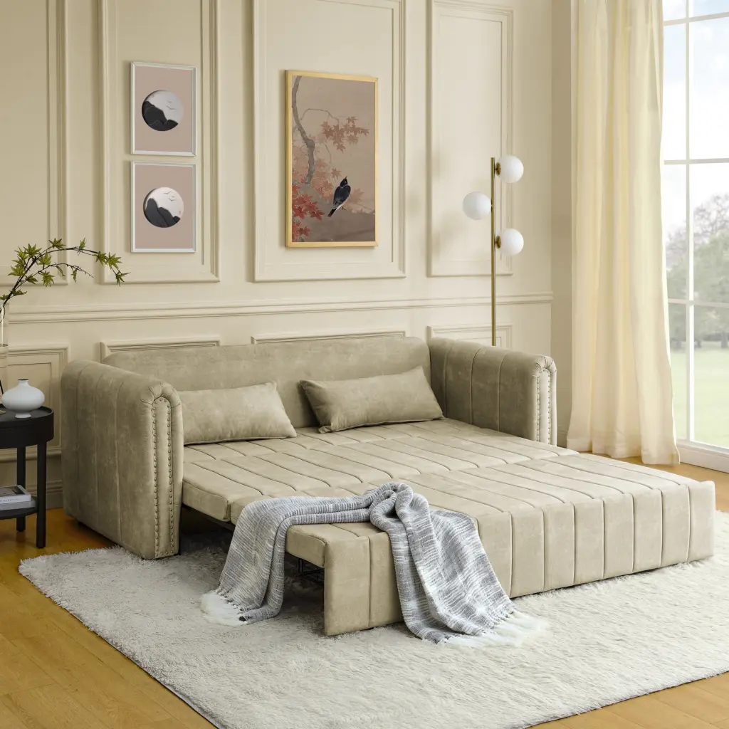Miekor 3 1 Pull-Out Bed Sleeper - Convertible Futon 3 Seats Sofabed Two Drawers