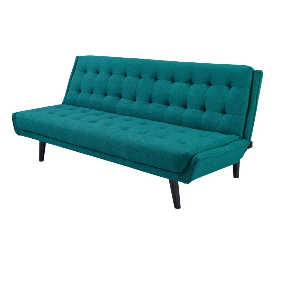 Modern Contemporary Urban Design Living Room Lounge Club Lobby Tufted Sofa Bed Fabric Aqua Blue