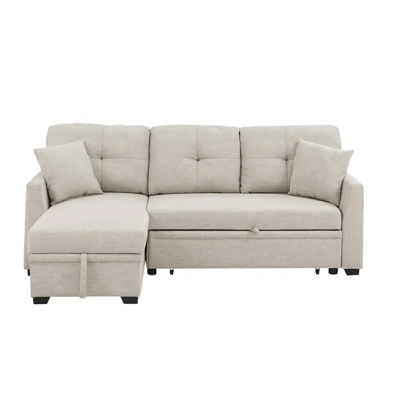 Partner Furniture Barrientez 85 Linen Blend Fabric Upholstered Sleeper Sofa - Space-Saving Design