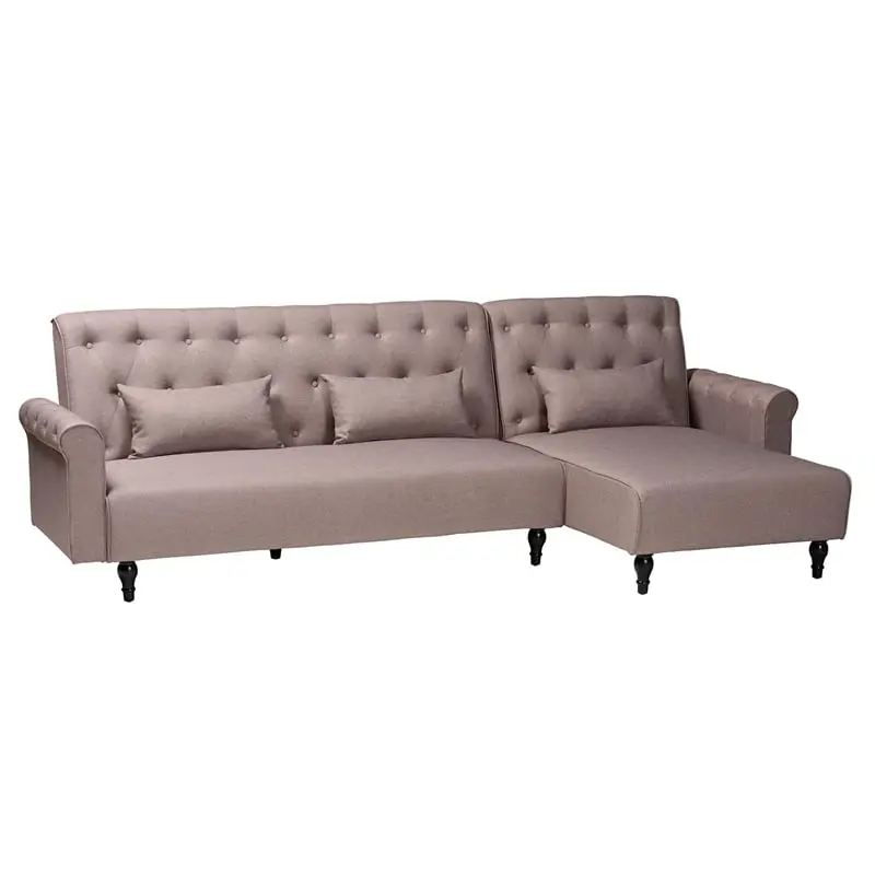 Pemberly Row Clay Fabric Convertible Sleeper Sofa