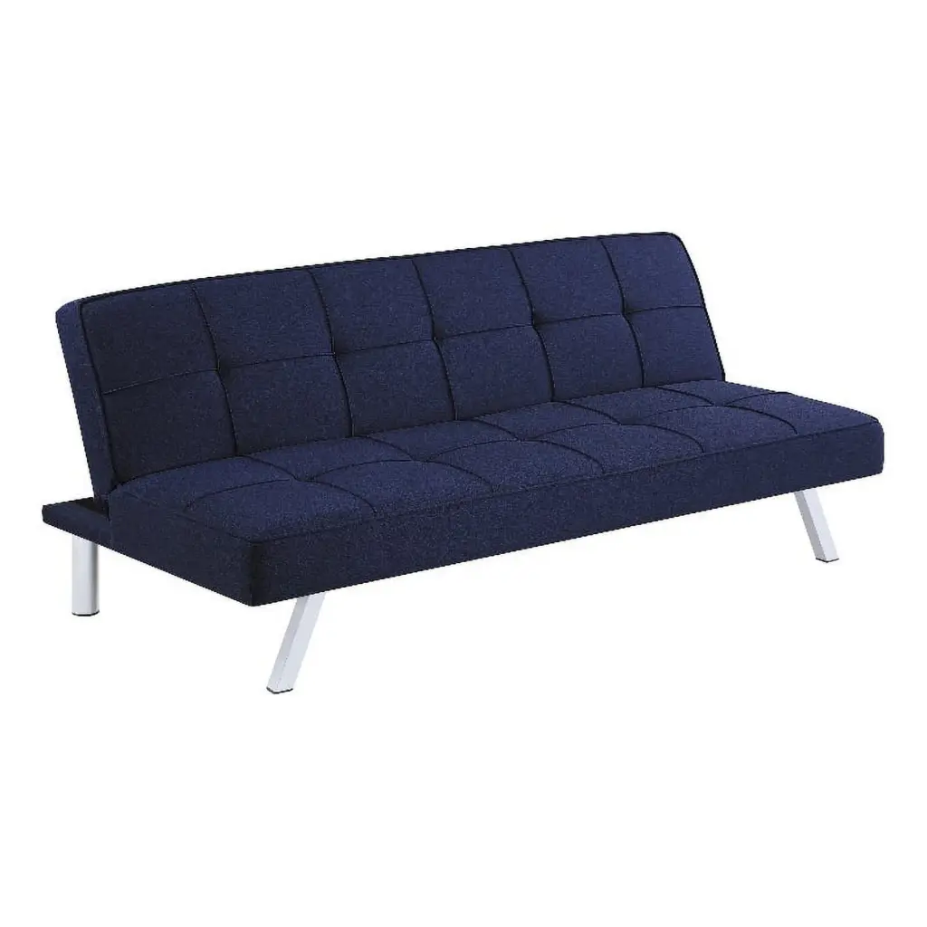 Pemberly Row Modern Fabric Upholstered Tufted Sofa Bed Blue Contemporary Living Room