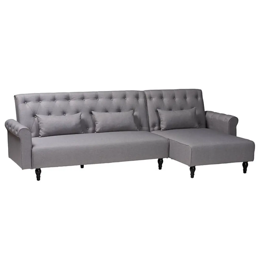 Pemberly Row Modern Slate Gray Fabric Convertible Sofa