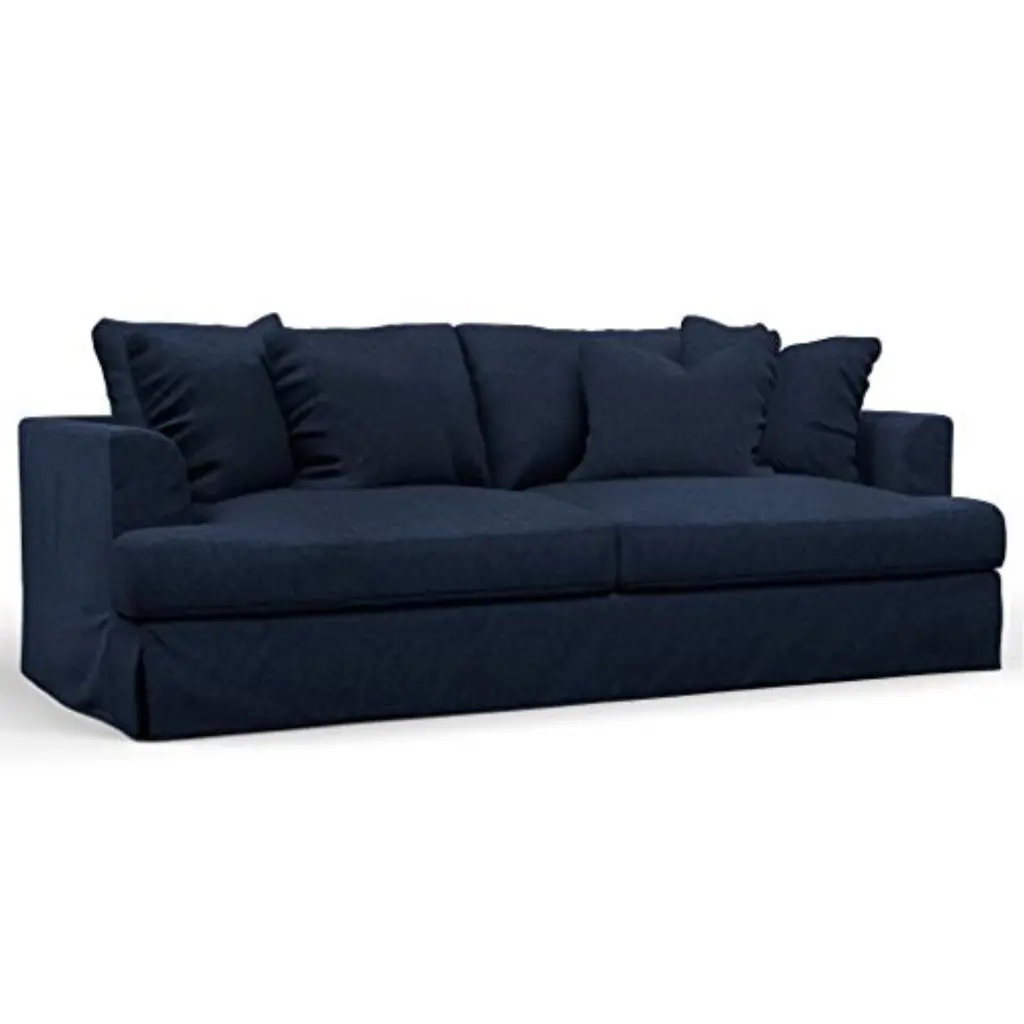 Sunset Trading Newport 94 Fabric Slipcovered Sofa Navy