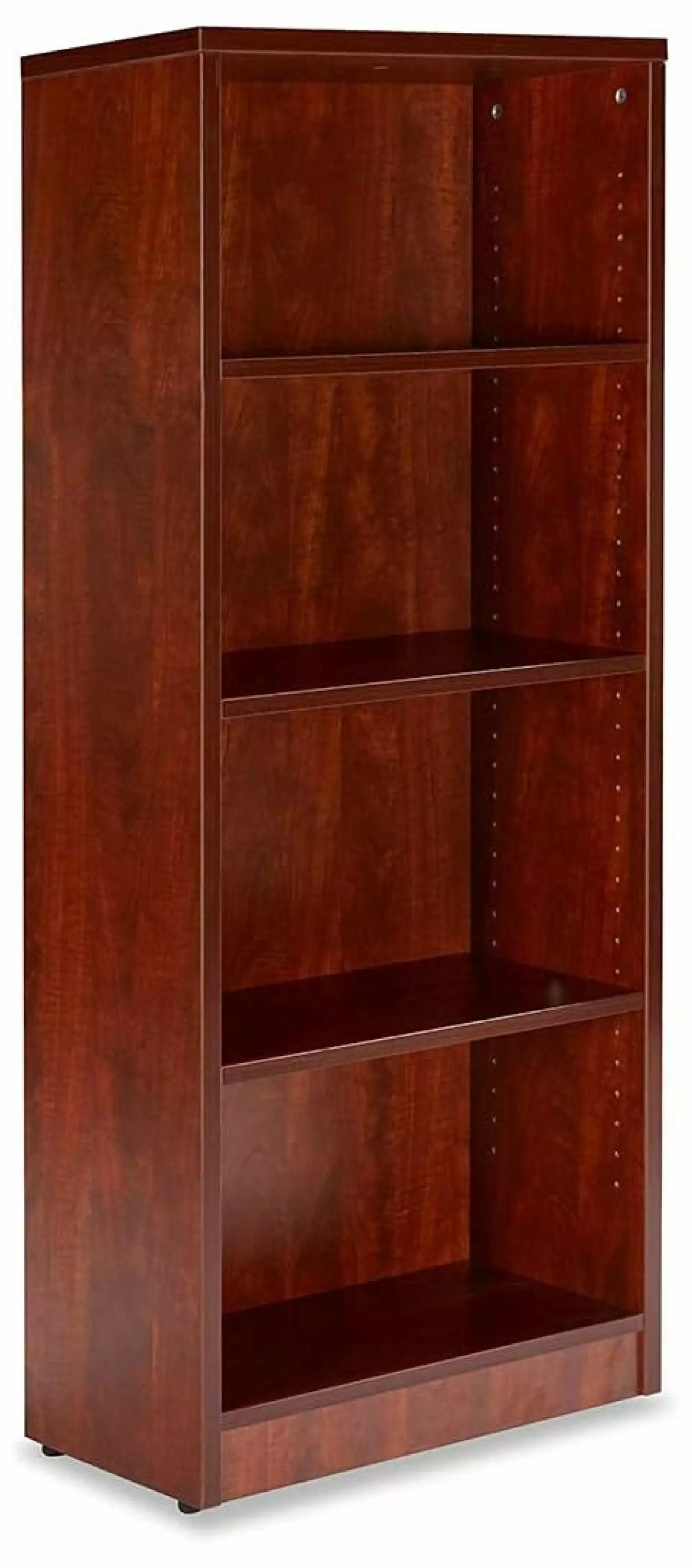 4 Shelf Wood Bookcase Freestanding Display Shelf Small Spaces Cherry Finish Generic