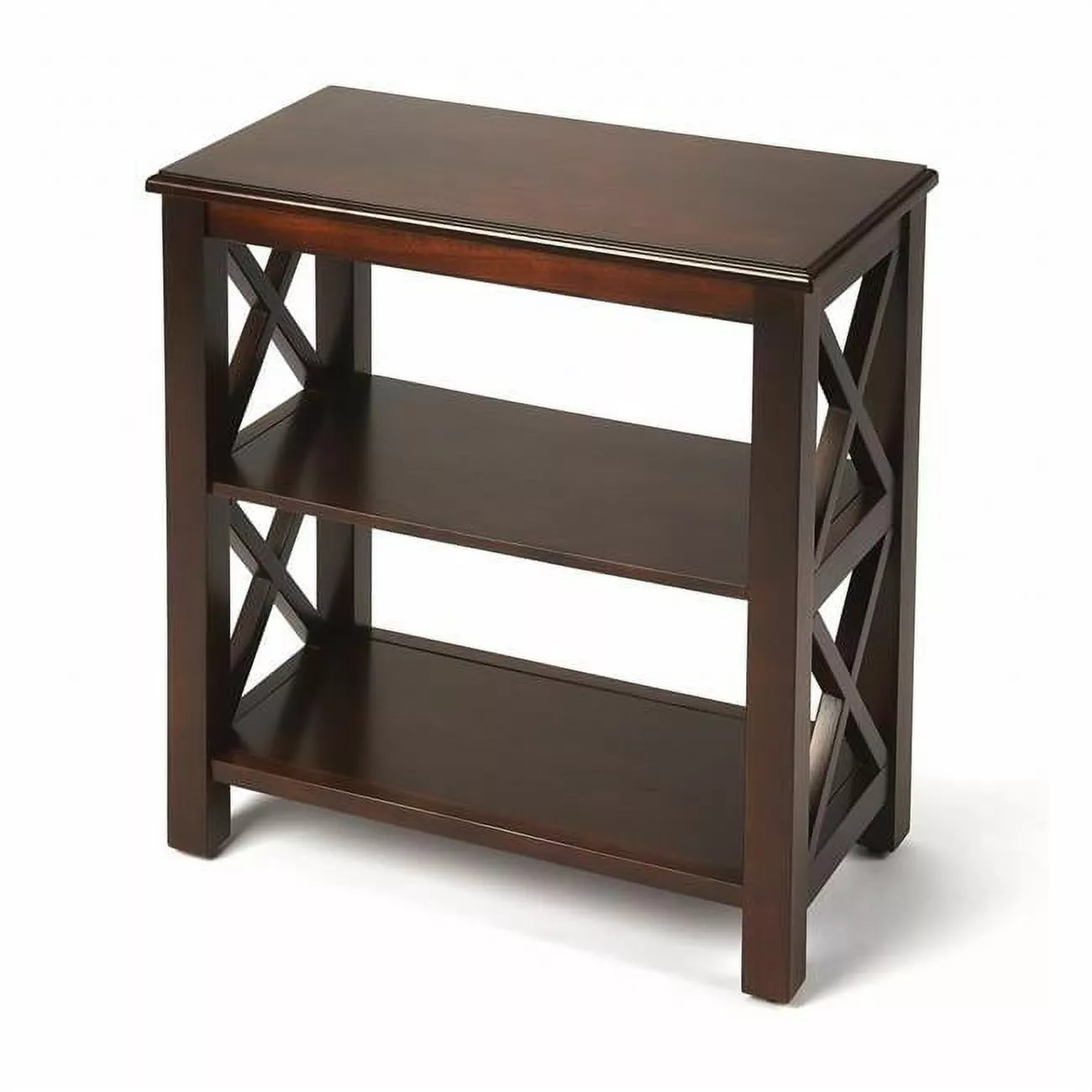 HomeRoots Vance Plantation Cherry Bookcase 25 x 22 x 12 - Compact Bookshelf