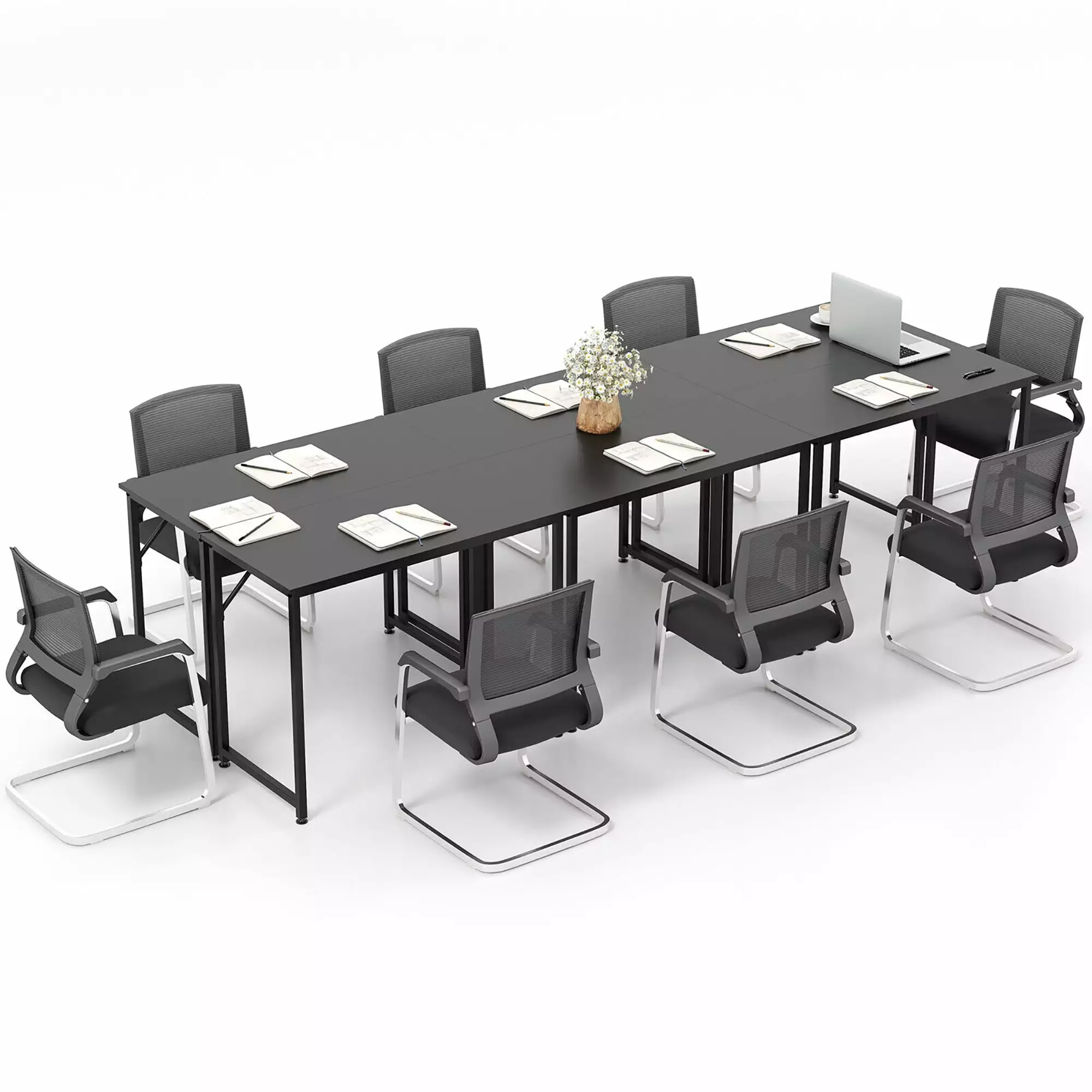 Gymax 6PCS 40-Inch Small Computer Desk Home Office PC Workstation Heavy-Duty Metal Frame Black