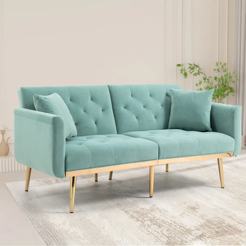 56 Modern Style Sofa Linen Fabric Loveseat Small Love Seats Couch Small Spaces Bed Bath & Beyond