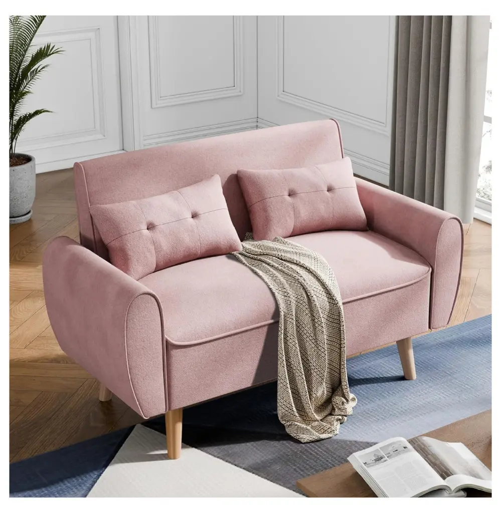 ZHAOTONG 47 Inch Small Loveseat Sofa Set Living Room Bedroom Office