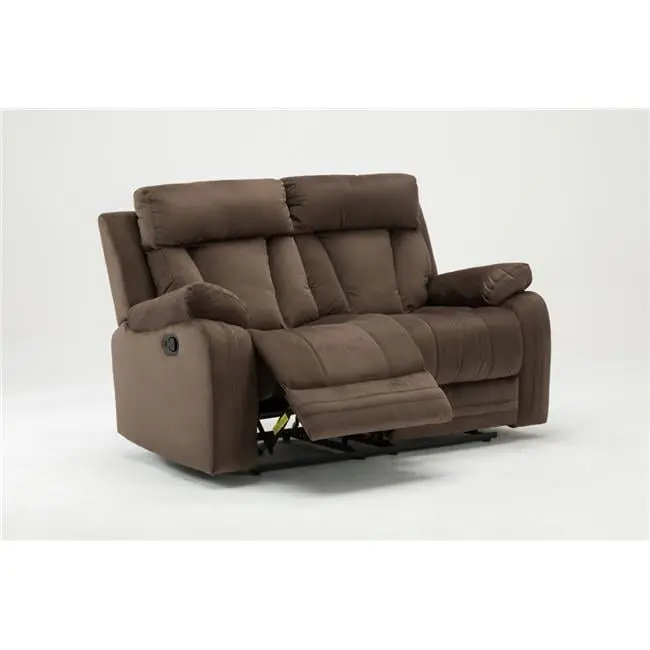 40 Inch Modern Brown Fabric Loveseat Compact Living Room Seating KD Estanteria