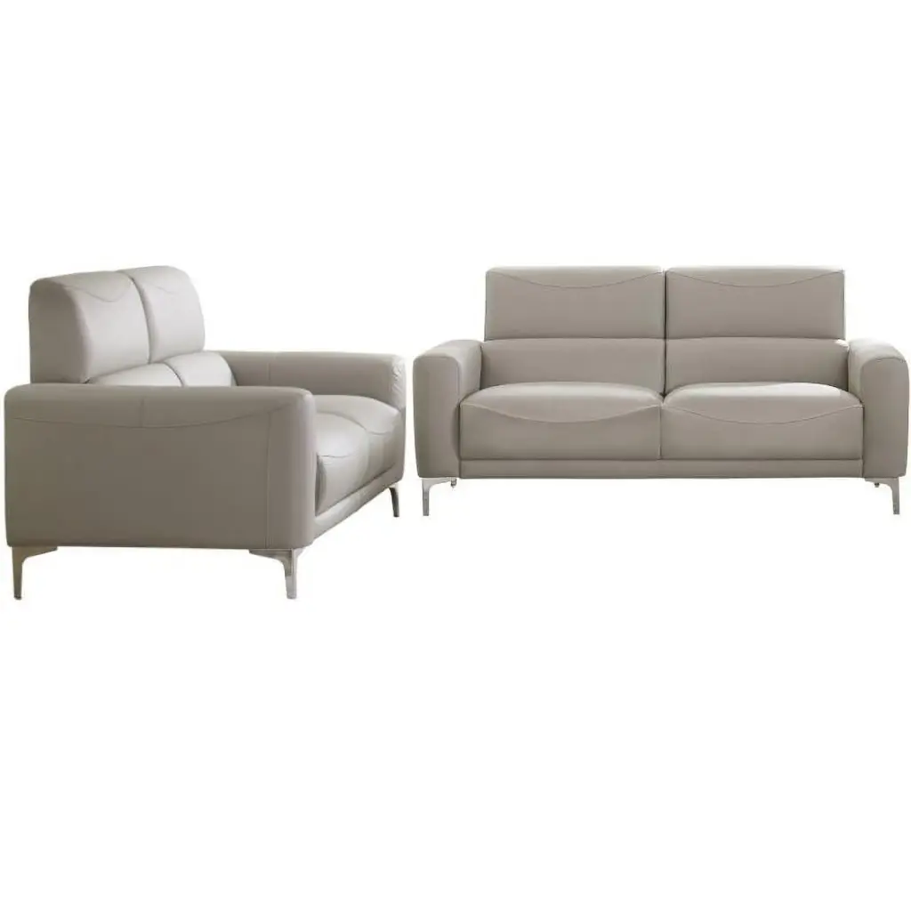 Home Square 2 Piece Furniture Set Upholstered Sofa and Loveseat Taupe
