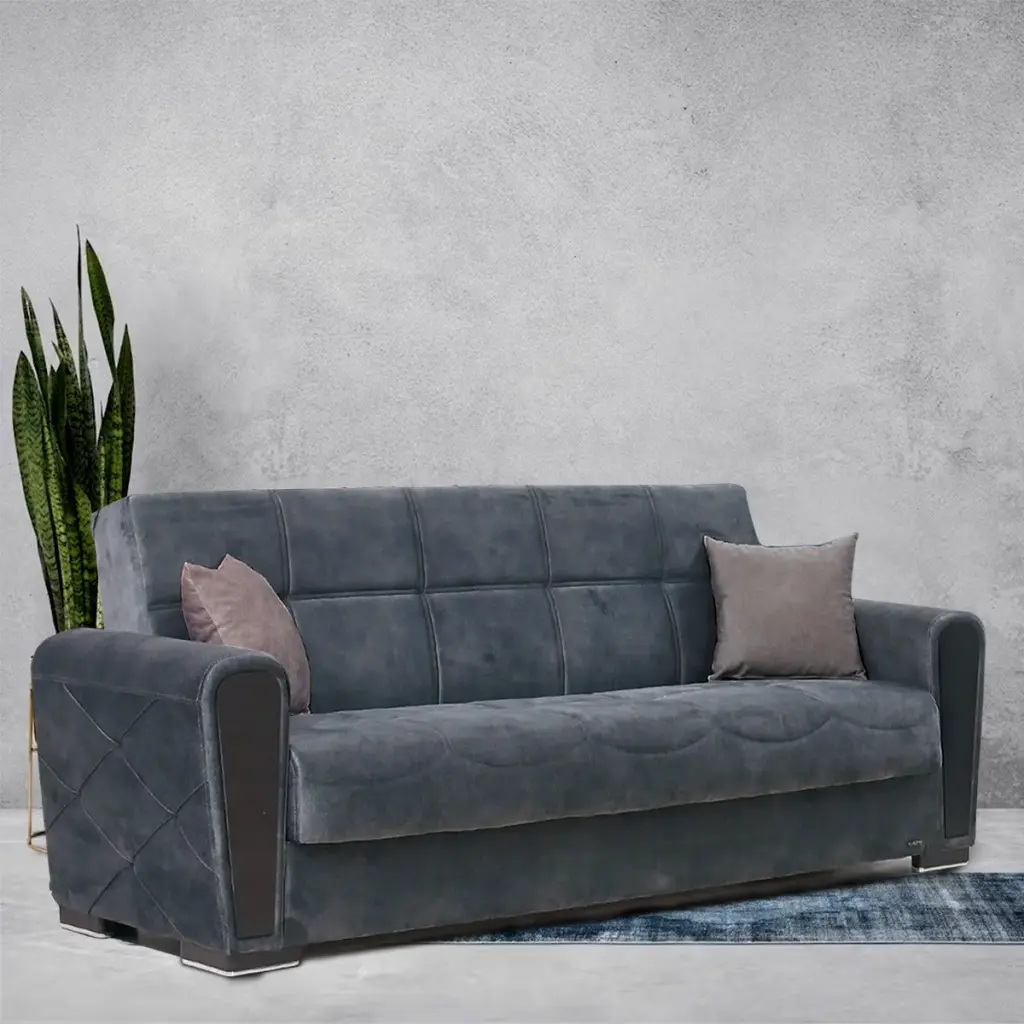 Alex Gray Fabric Sofa Bed - Comfortable Sleeper Sofa Small Spaces Go Green Woods