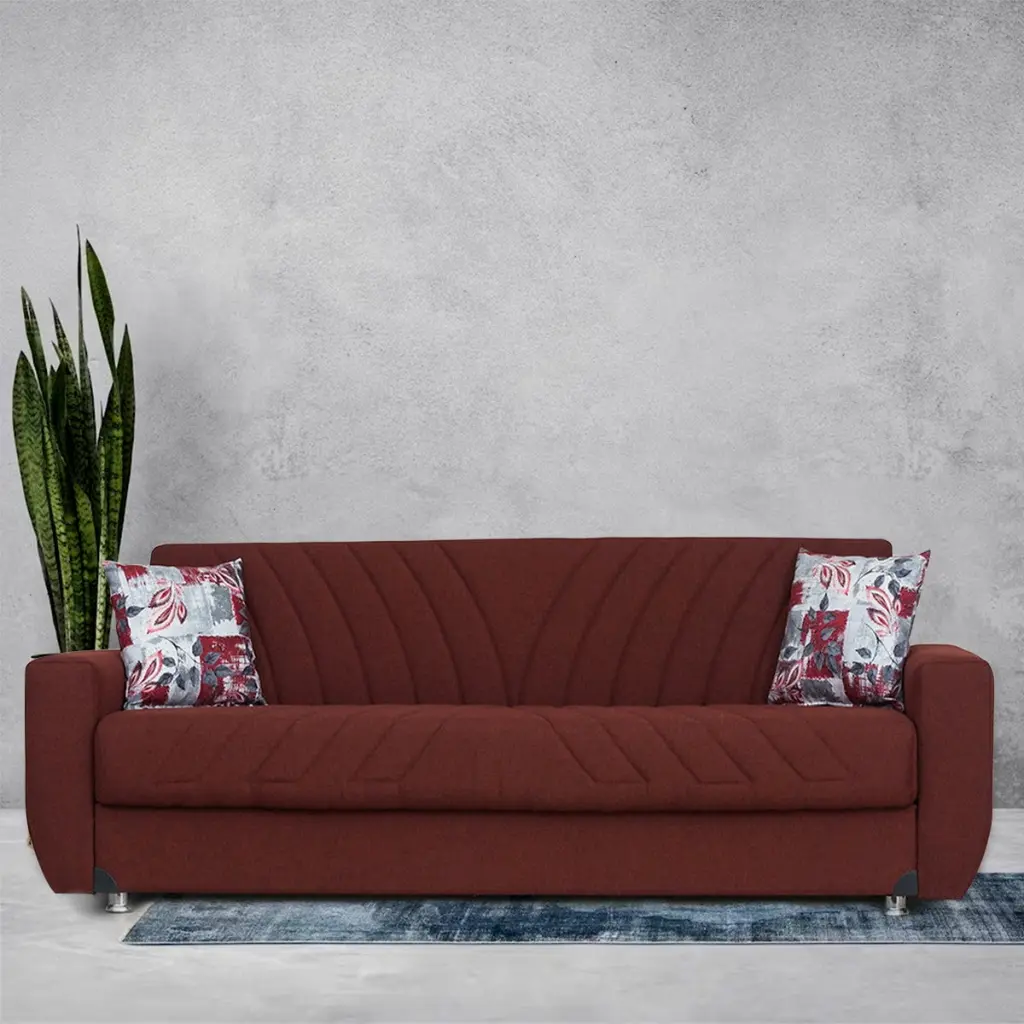 Jennifer Burgundy Fabric Sofa Bed Go Green Woods
