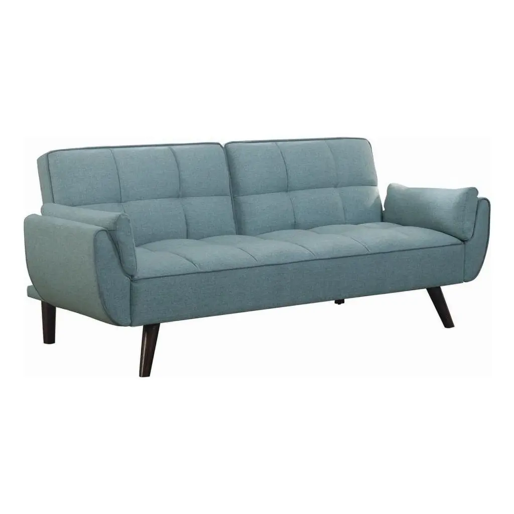Pemberly Row Biscuit-tufted Fabric Upholstered Sofa Bed Turquoise Blue